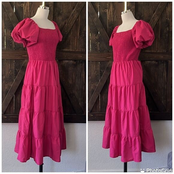 New Sexy Off Shoulder Short Puff Sleeve High Waist Casual Ruched Ruffle MIDI - Picture 5 of 10